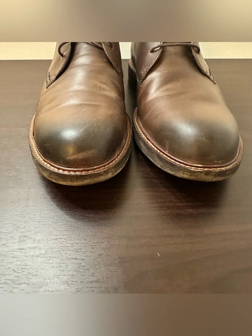 ECCO Kenton Vintage Brown Leather Plain Toe Lace-up Derby Oxford Men's Shoes 11